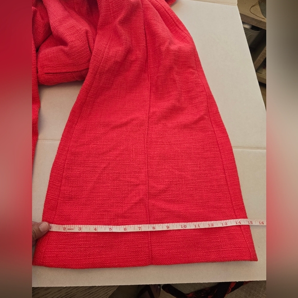 NWT ME+EM Textured Zip-Up Jumpsuit Tulip Red Size 2 - Picture 6 of 16